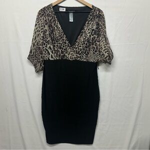 Bisou Bisou Leopard Print Sheath Dress Size 14